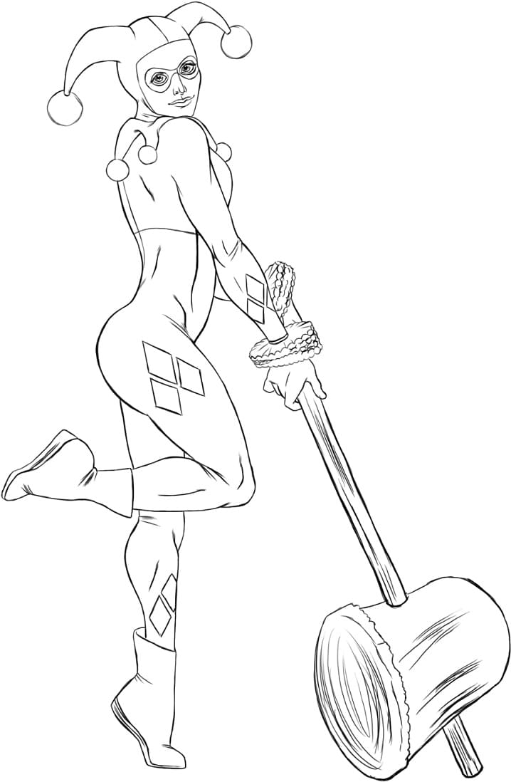 Harley Quinn Malvagia da colorare