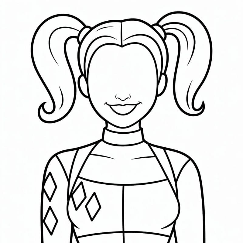 Harley Quinn Semplice da colorare