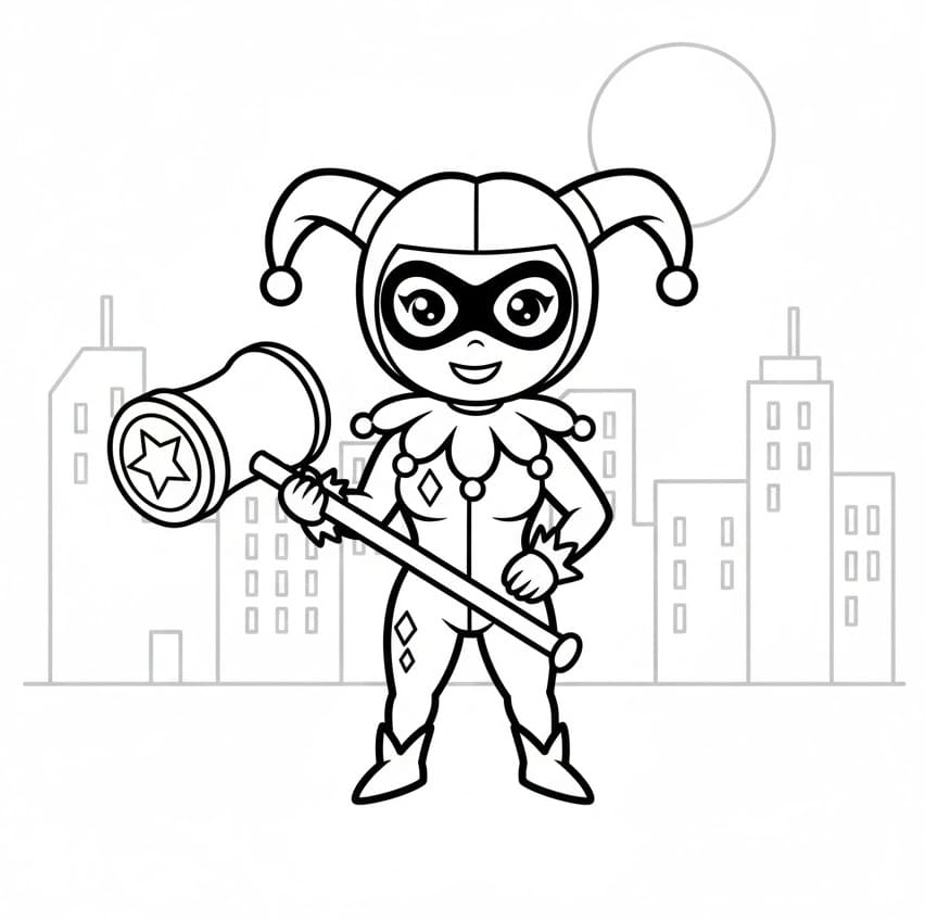 Harley Quinn Tenerissima da colorare