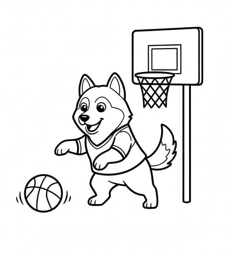 Husky Amichevole da colorare