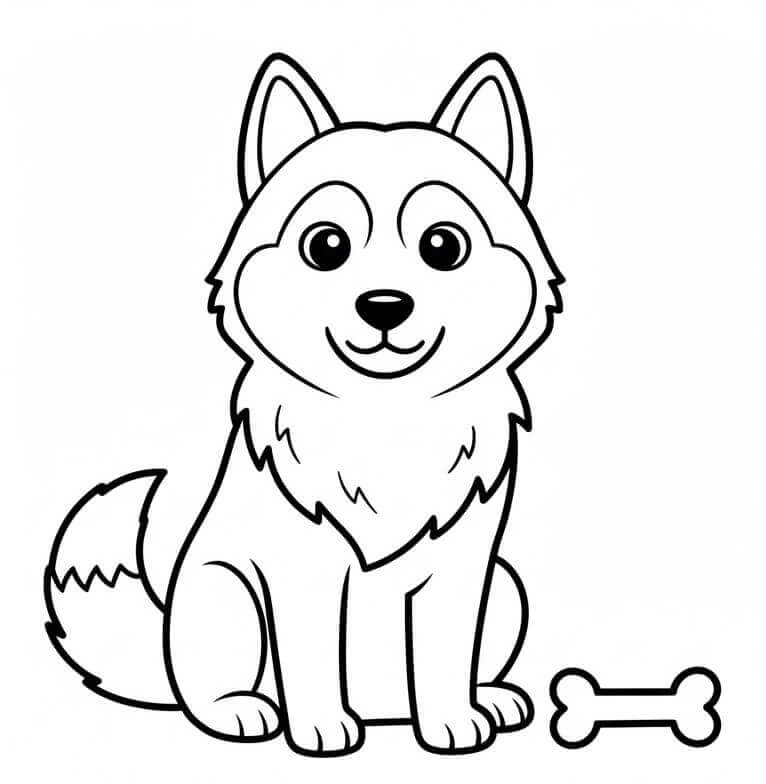 Husky Carino da colorare