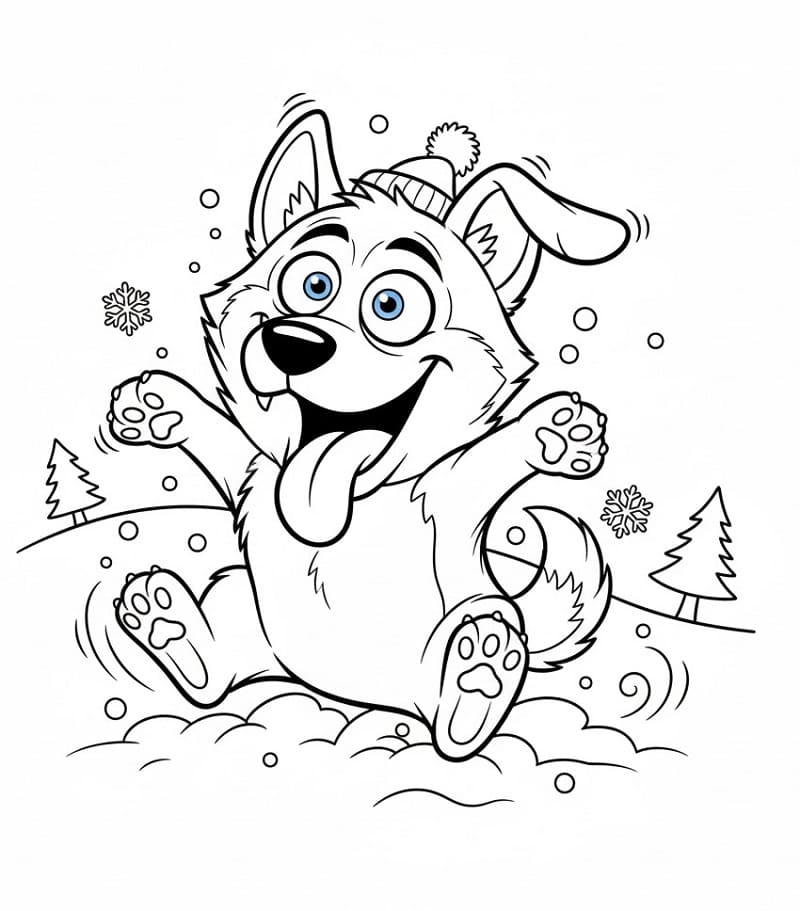 Husky Divertente da colorare