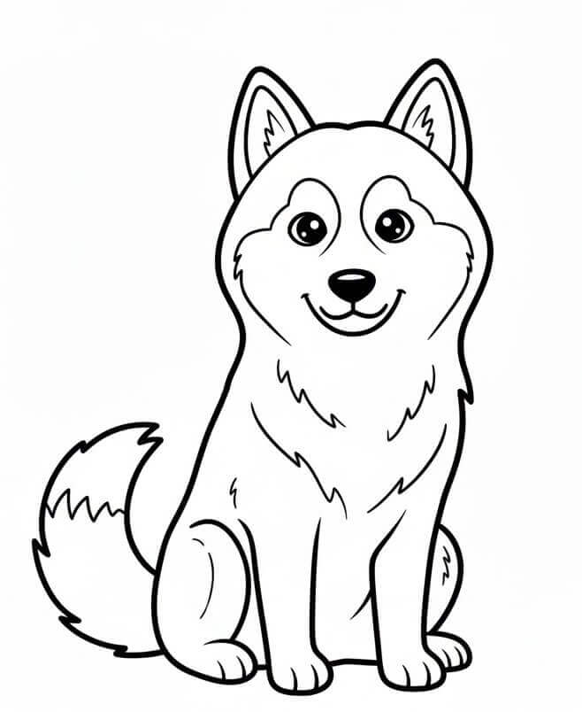 Husky Grazioso da colorare