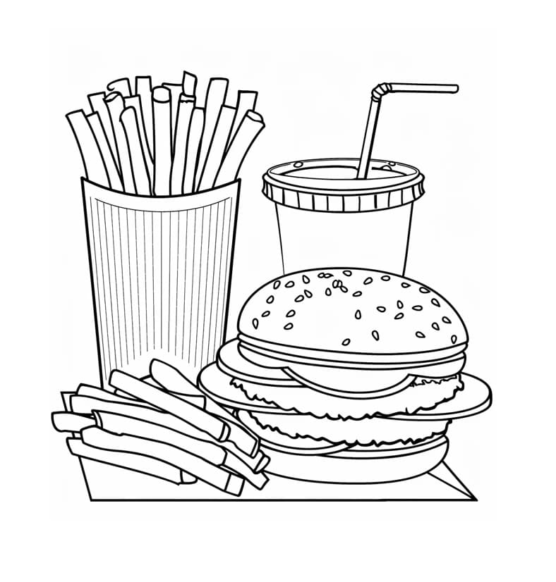 Immagine Hamburger da colorare