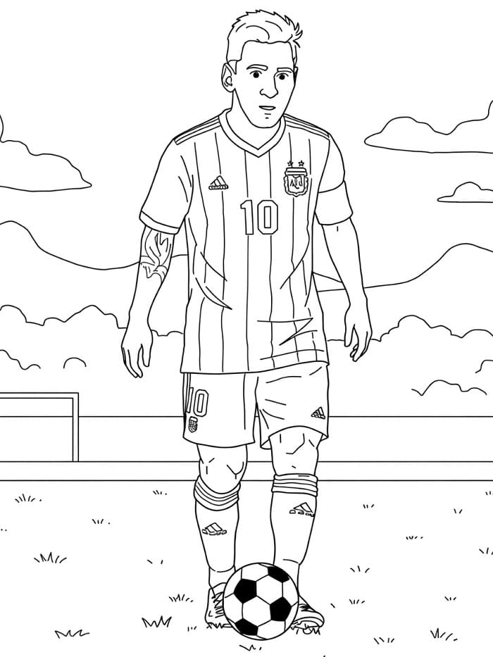 Immagine Messi da colorare