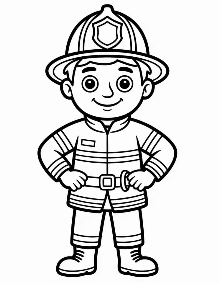 Immagine Pompiere da colorare
