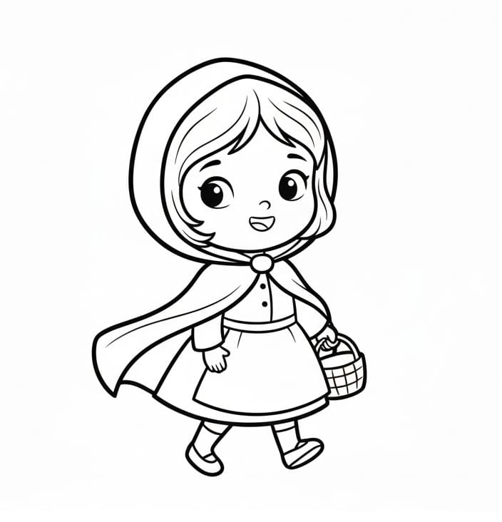 Immagine Stampabile Cappuccetto Rosso da colorare