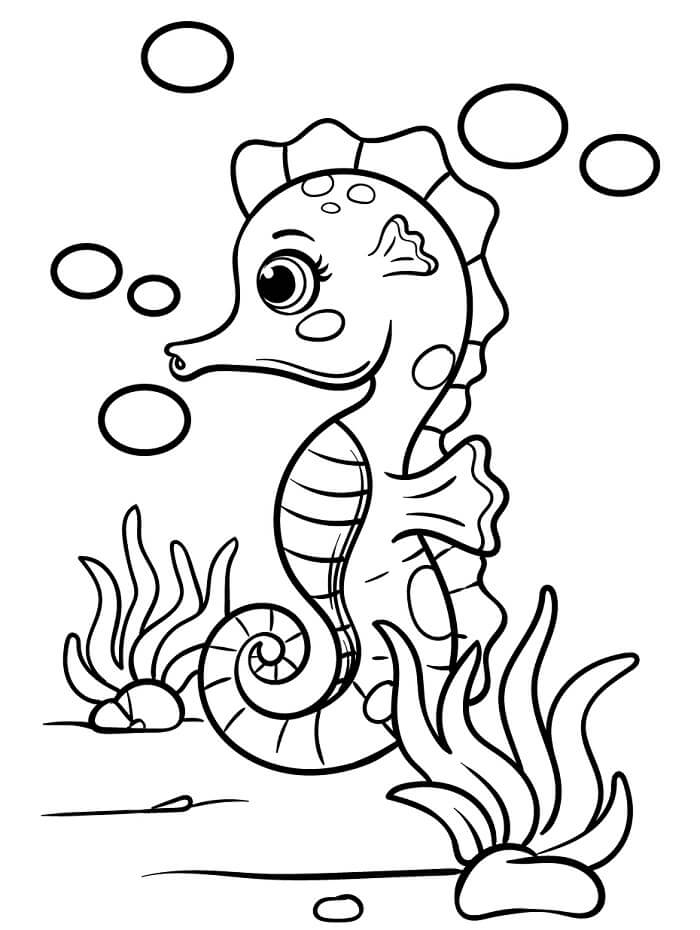 Immagine Stampabile Cavalluccio Marino da colorare