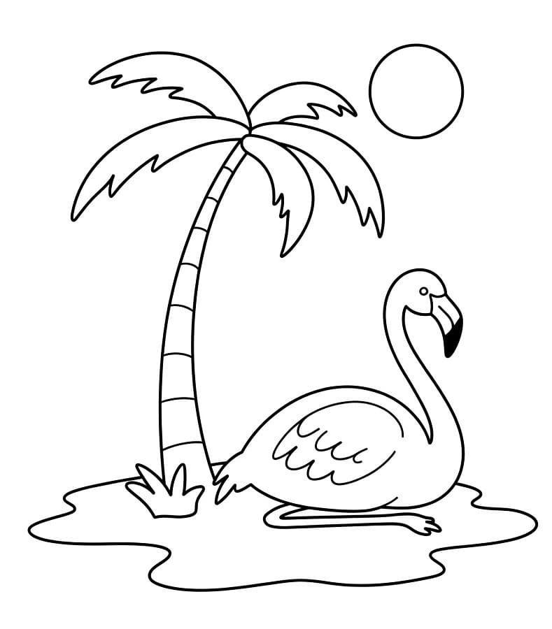 Immagine Stampabile Fenicottero da colorare