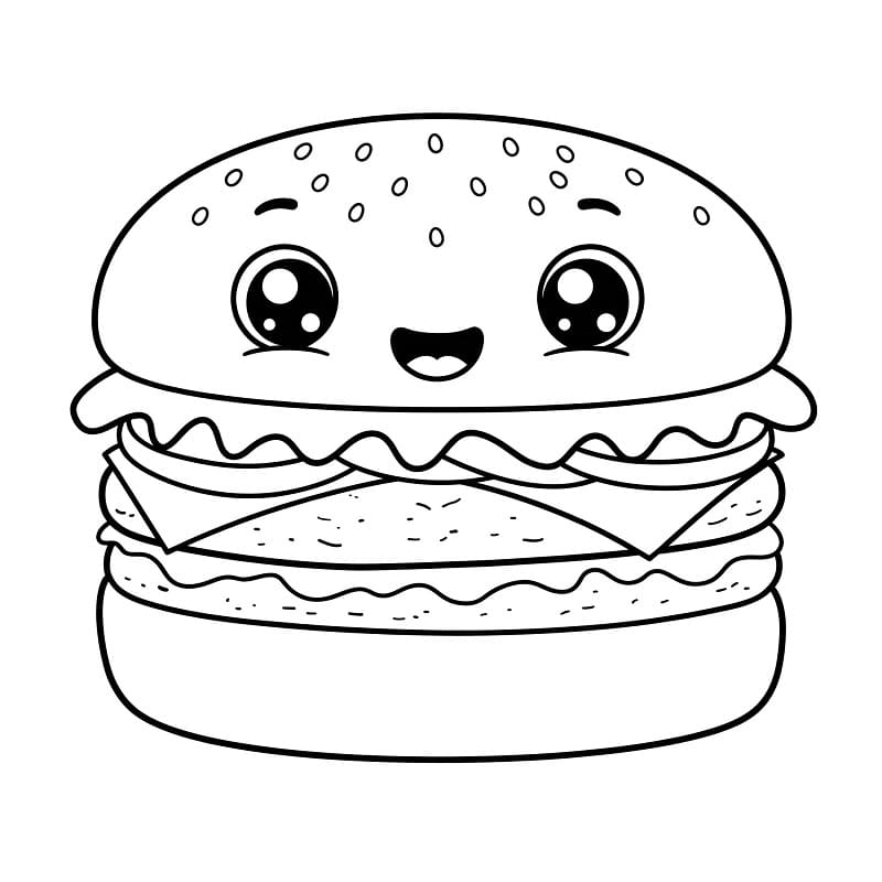 Immagine Stampabile Hamburger da colorare