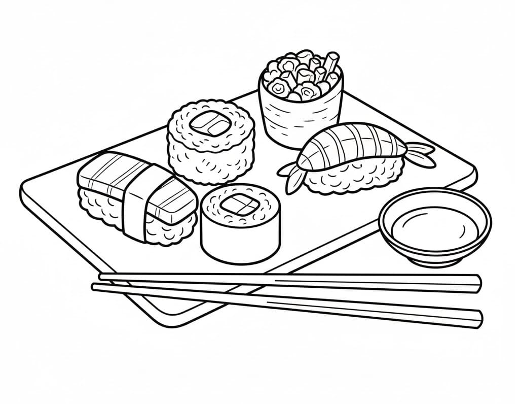 Immagine Sushi da colorare
