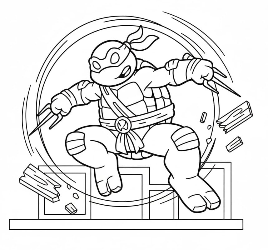 Immagine Tartarughe Ninja da colorare