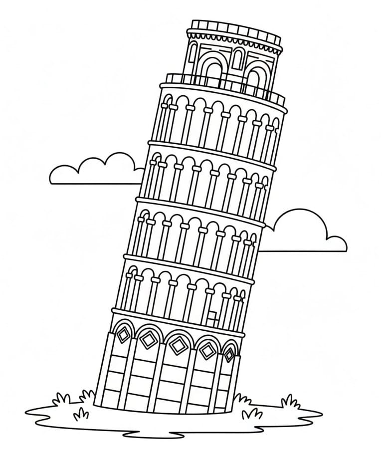 Immagine Torre di Pisa da colorare