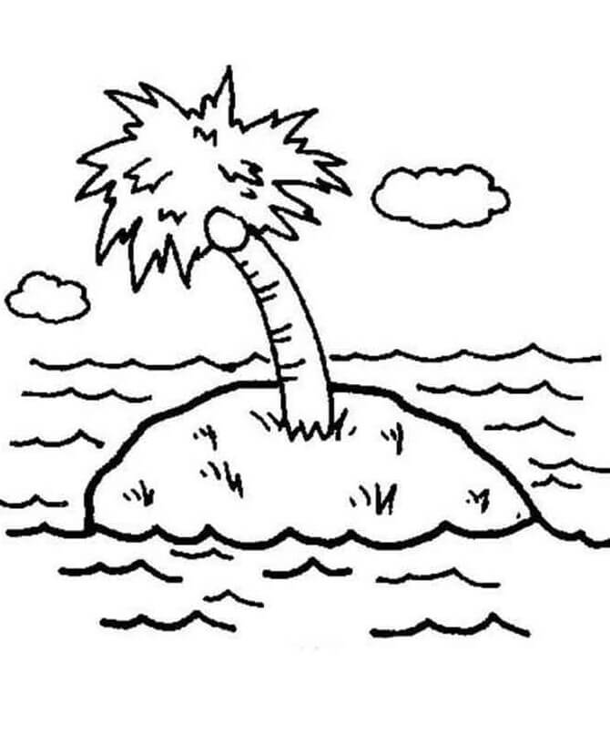 Isola Gratis per Bambini da colorare