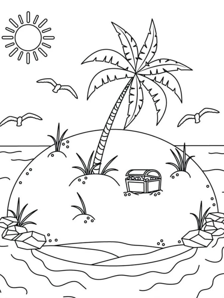 Isola Meravigliosa da colorare