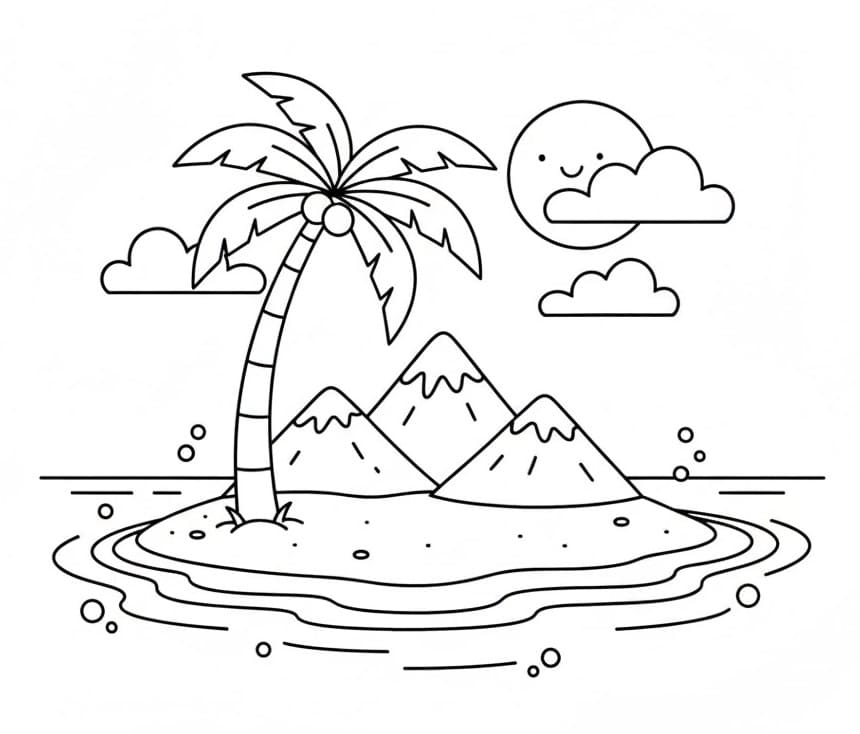 Isola Semplice da colorare