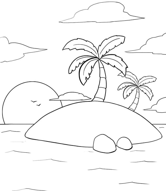 Isola Stampabile Gratis da colorare