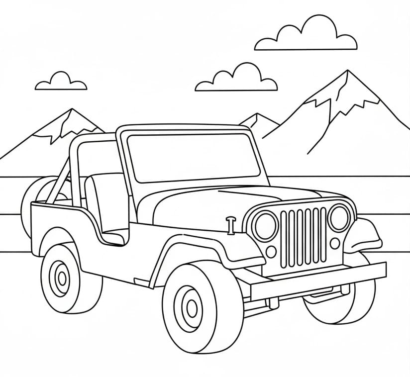 Jeep Facile da colorare
