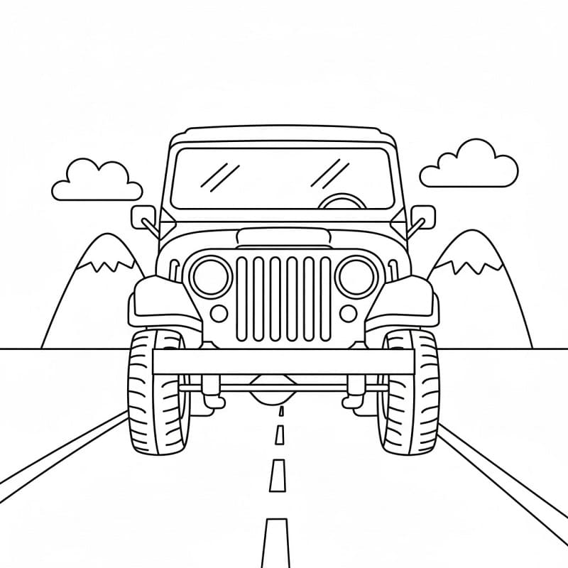 Jeep Semplice da colorare