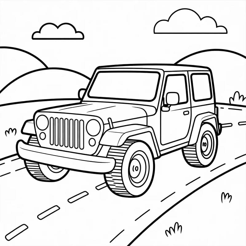 Jeep da colorare