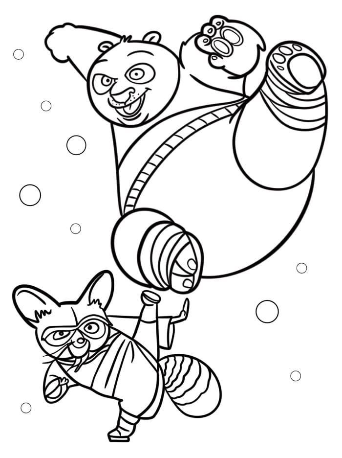 Kung Fu Panda Facile da colorare