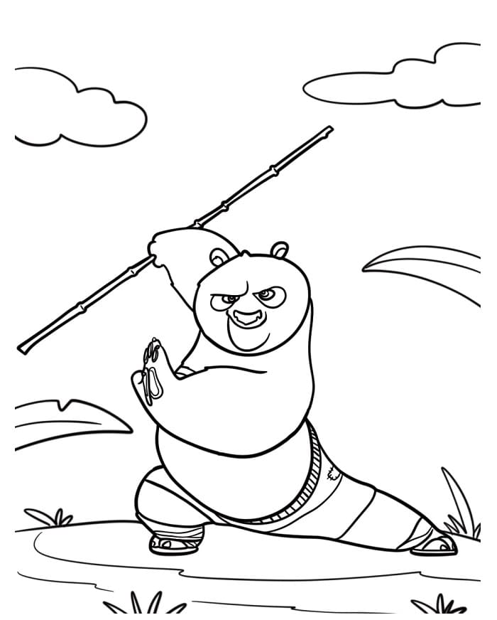 Kung Fu Panda Grazioso da colorare