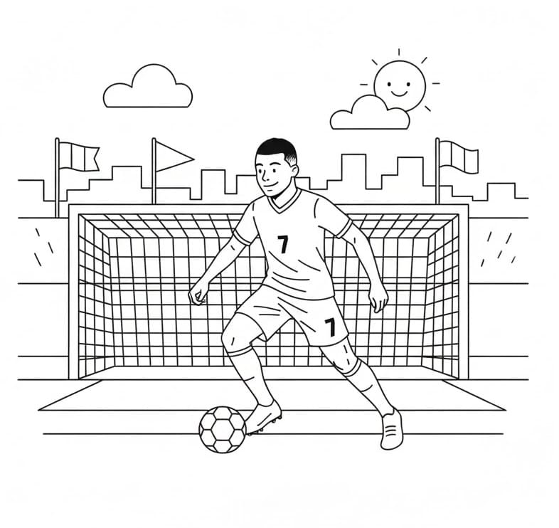 Kylian Mbappé Calciatore da colorare