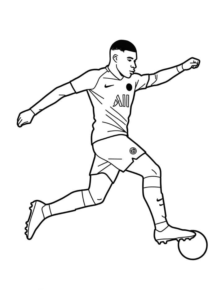 Kylian Mbappé Fantastico da colorare