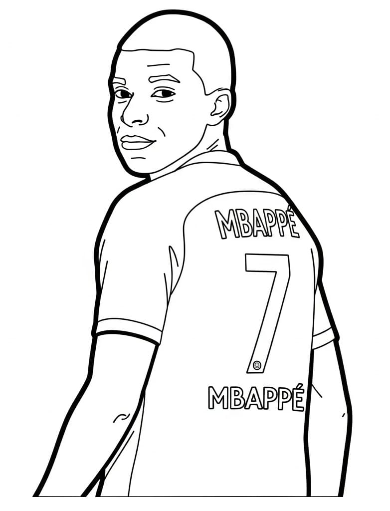 Kylian Mbappé da colorare