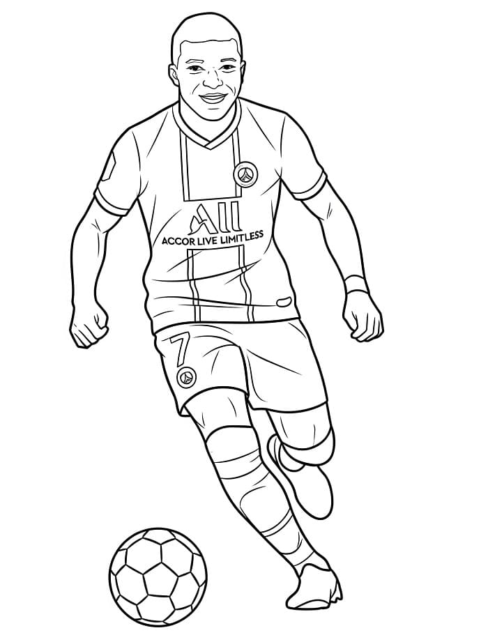 Kylian Mbappé Omaggio da colorare