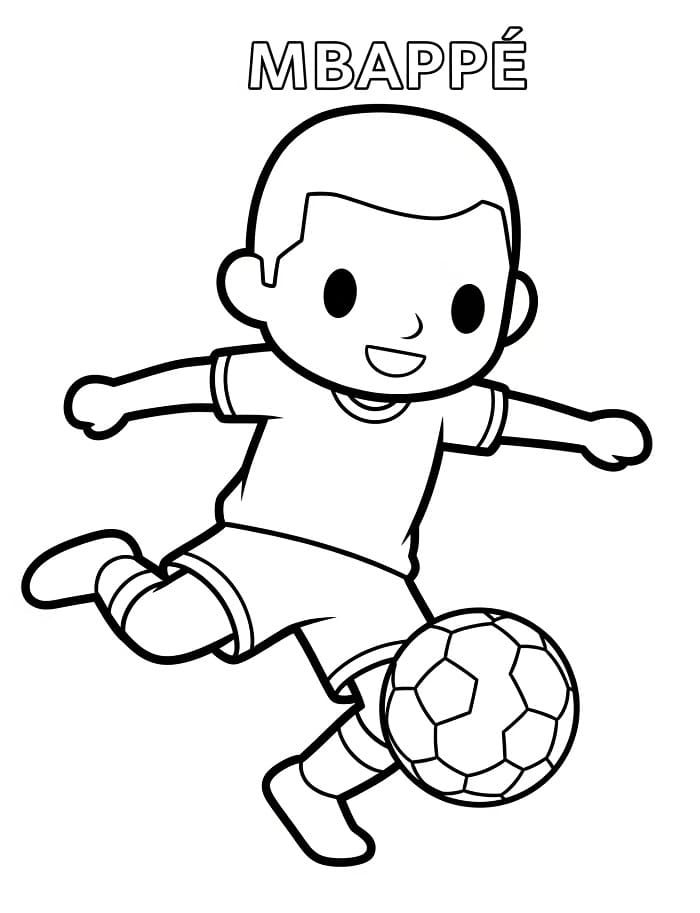 Kylian Mbappé Semplice da colorare