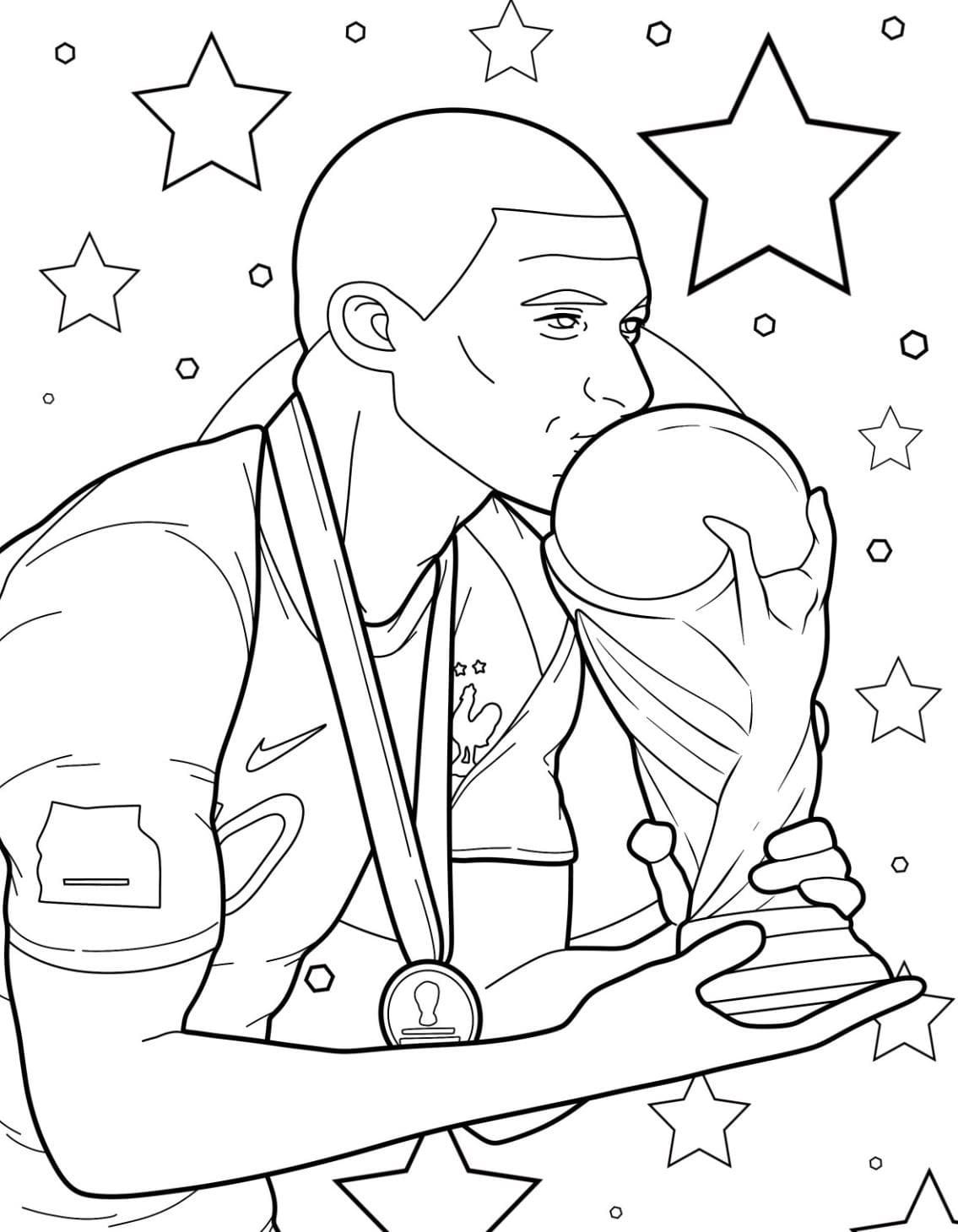 Kylian Mbappé per Bimbi da colorare