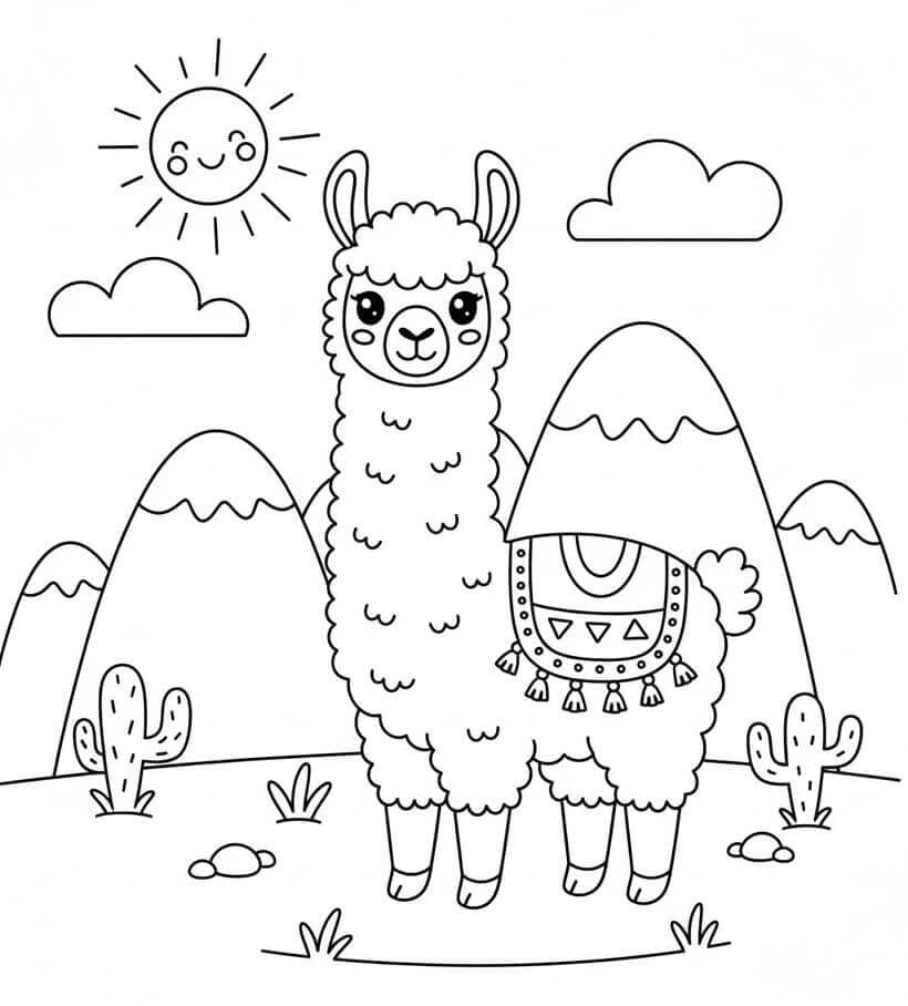 Lama Animata da colorare
