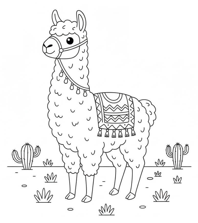 Lama Graziosa da colorare