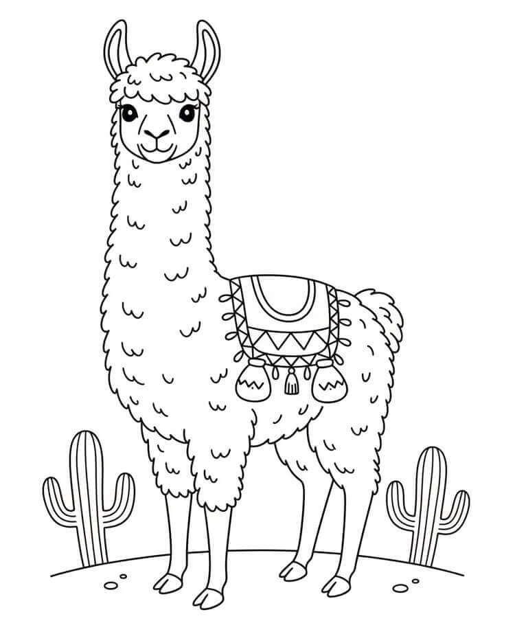 Lama Semplice da colorare