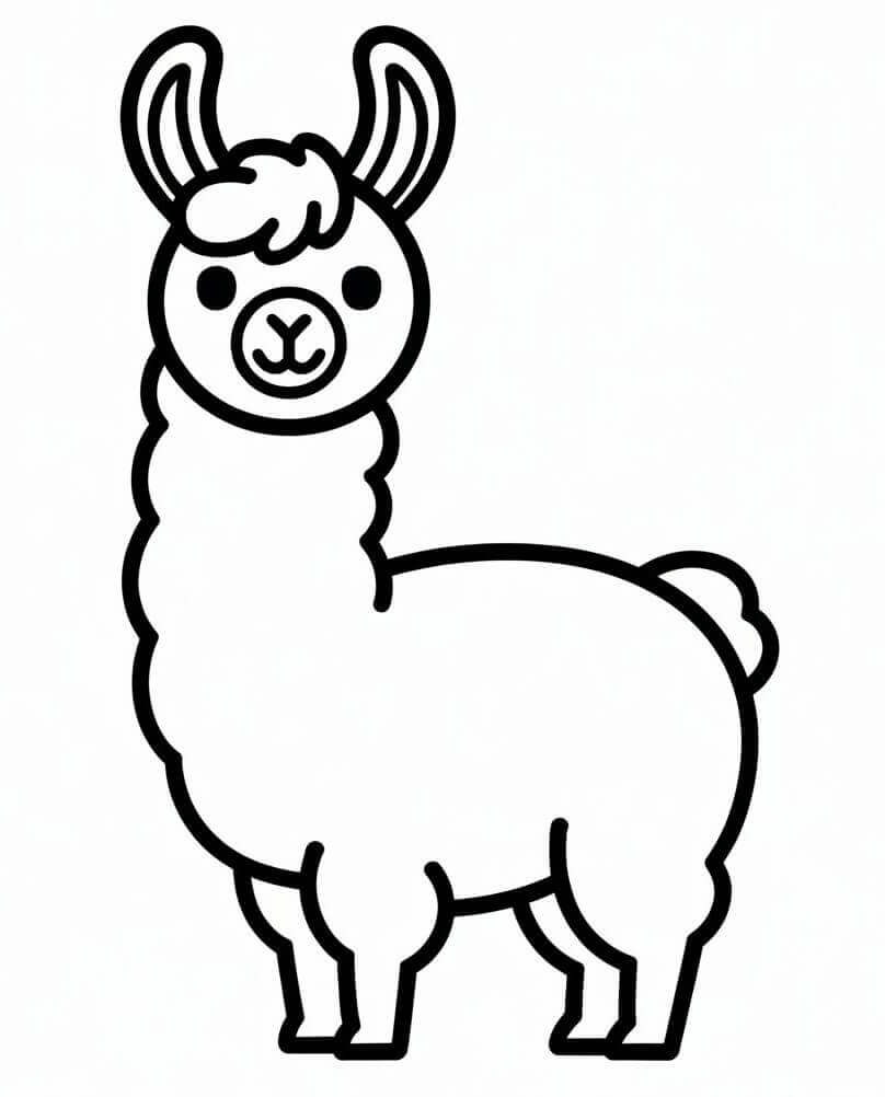 Lama Stampabile Gratis da colorare