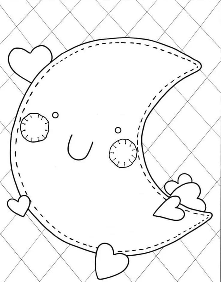 Luna Adorabile da colorare