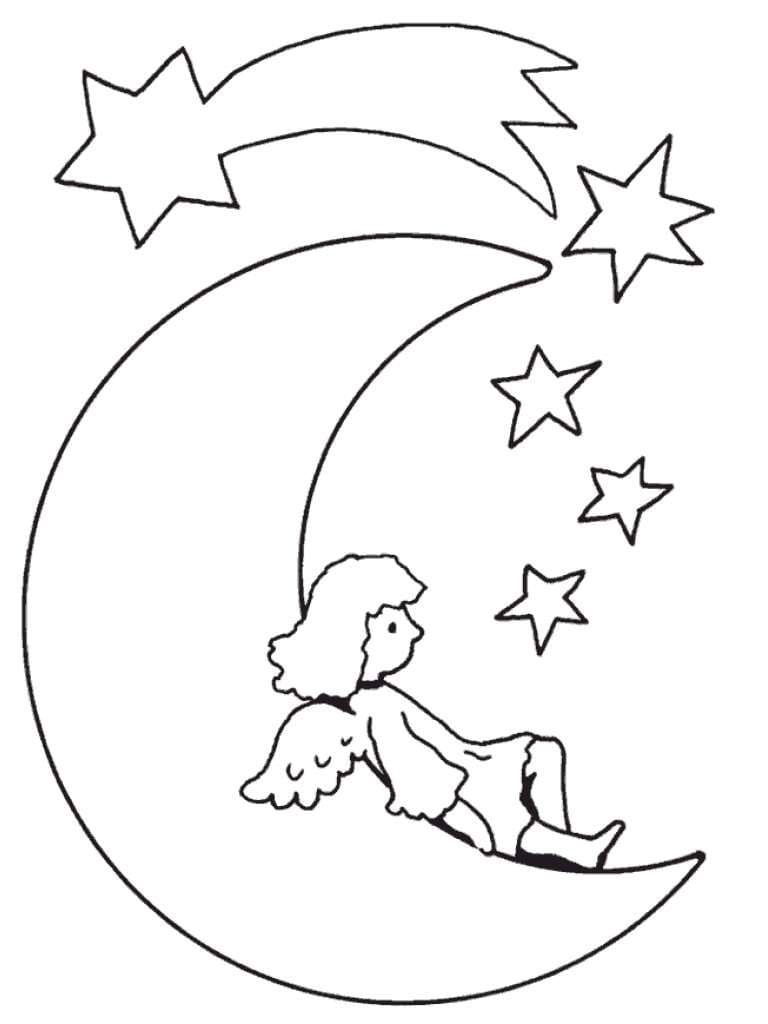 Luna Gratis per Bambini da colorare