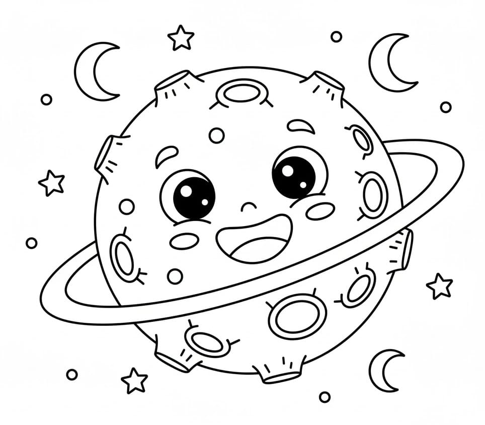 Luna Pianeta Carina da colorare