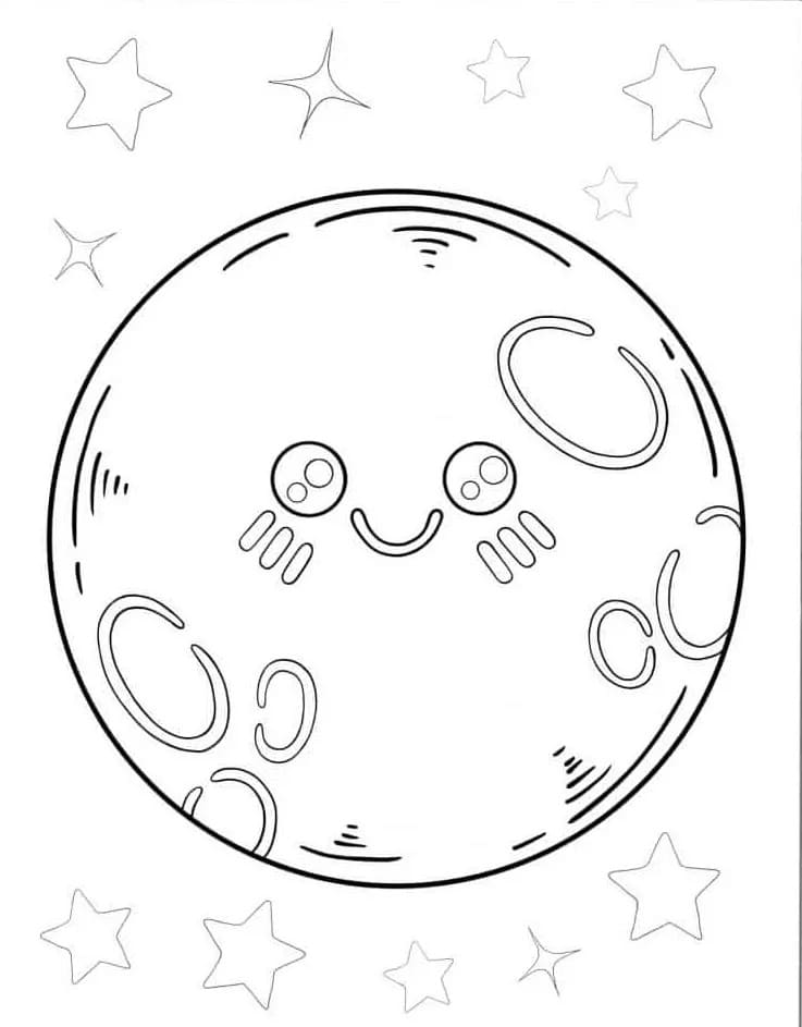 Luna Sorridente da colorare