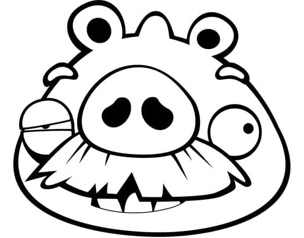 Maiale con Baffi Angry Birds da colorare