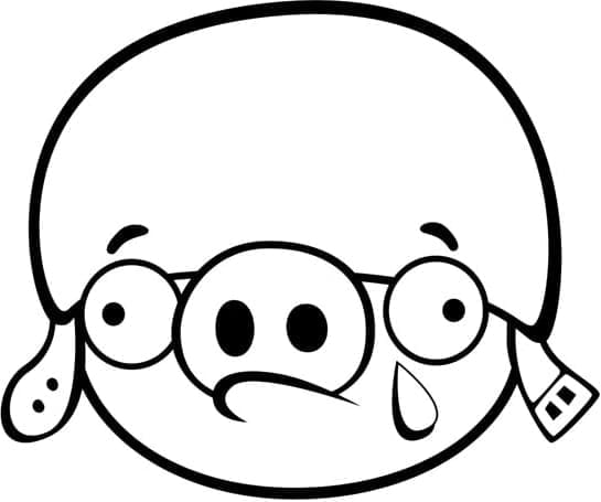 Maiale con Elmo Angry Birds da colorare