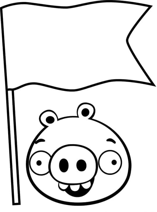 Maiale e Bandiera Angry Birds da colorare