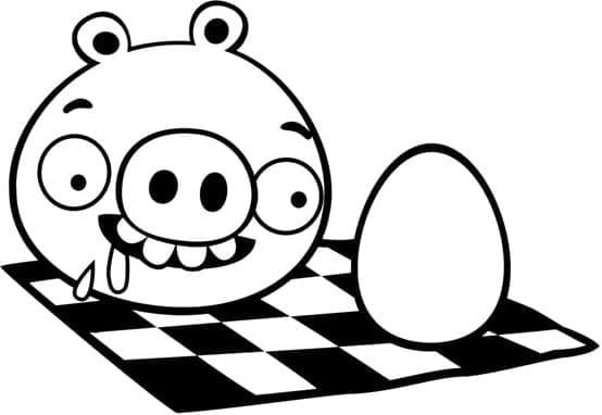 Maiale e Uovo Angry Birds da colorare