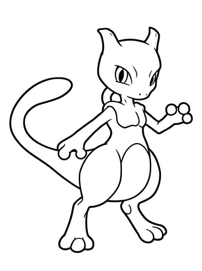 Mewtwo Gratis Stampabile da colorare
