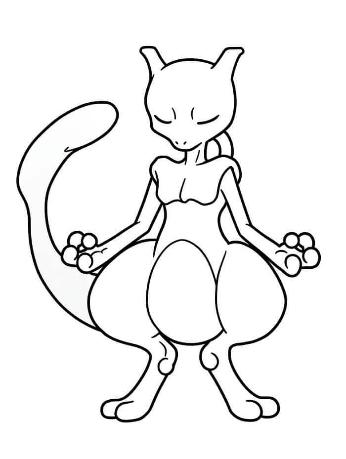 Mewtwo Stampabile per Piccoli da colorare
