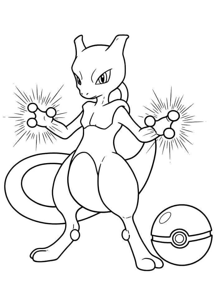 Mewtwo Stampabile da colorare
