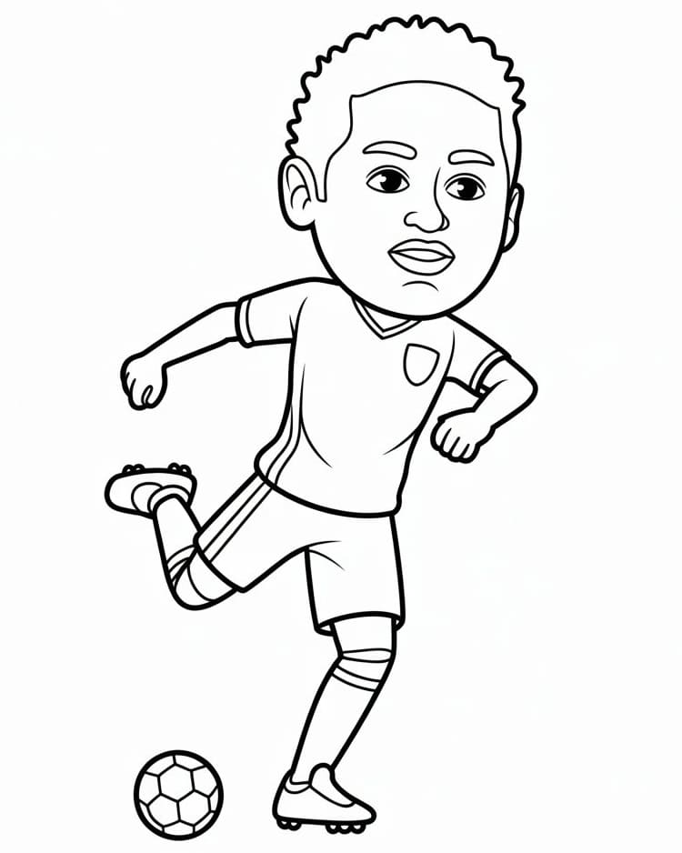 Neymar Stampabile Gratis da colorare