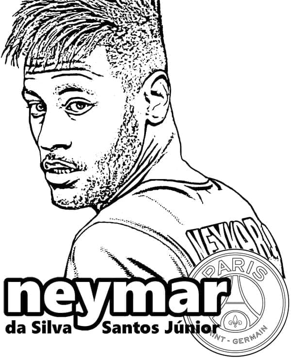 Neymar per Bimbi di 3 Anni da colorare