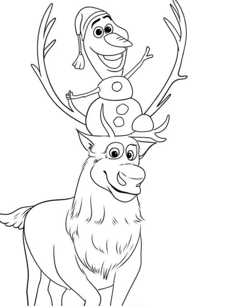 Olaf Felice da colorare